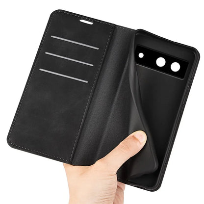 For Google Pixel 8a Case Shockproof Phone Case Skin-Touch PU Leather Flip Cover