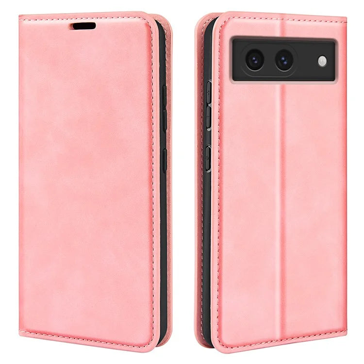 For Google Pixel 8a Case Shockproof Phone Case Skin-Touch PU Leather Flip Cover