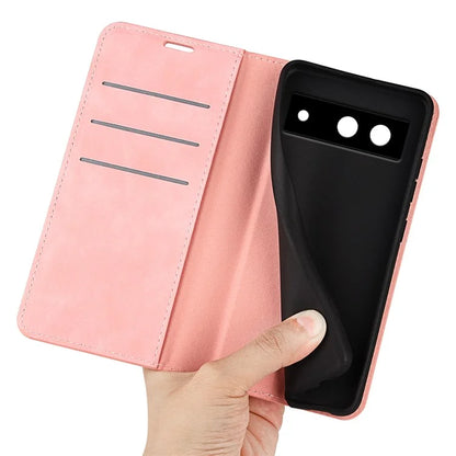 For Google Pixel 8a Case Shockproof Phone Case Skin-Touch PU Leather Flip Cover