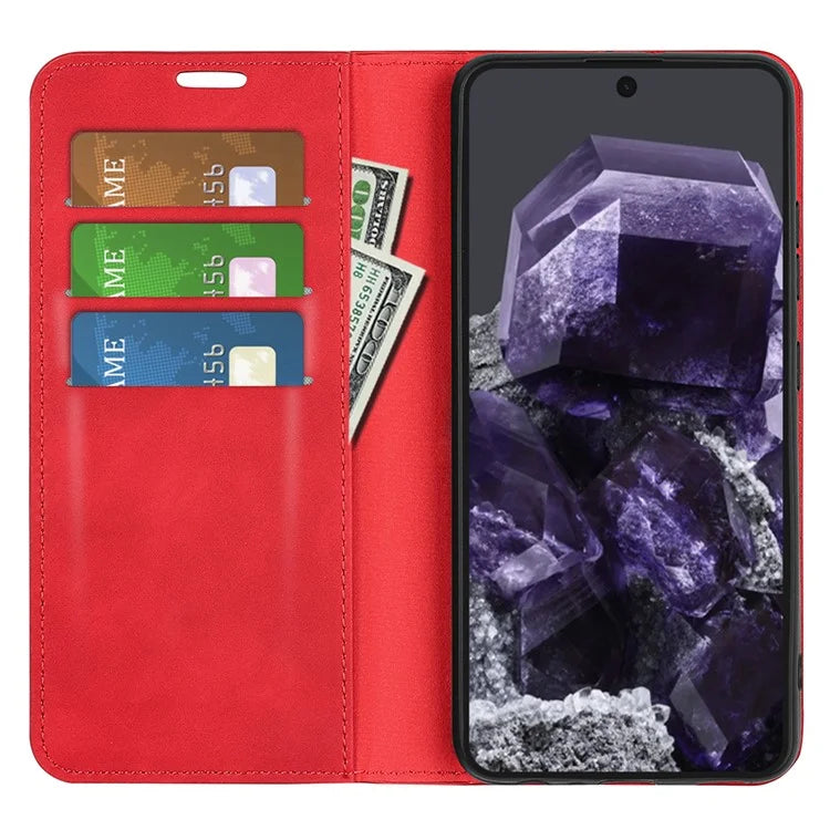 For Google Pixel 8a Case Shockproof Phone Case Skin-Touch PU Leather Flip Cover