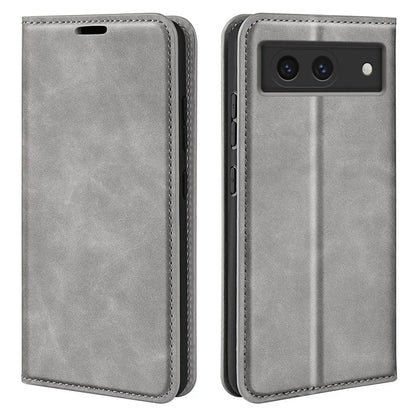 For Google Pixel 8a Case Shockproof Phone Case Skin-Touch PU Leather Flip Cover