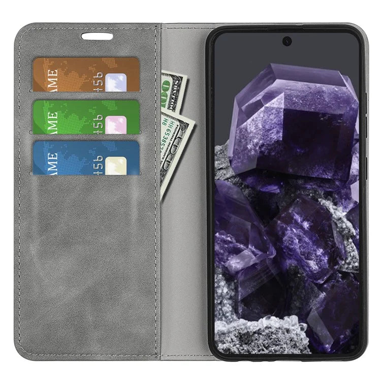 For Google Pixel 8a Case Shockproof Phone Case Skin-Touch PU Leather Flip Cover