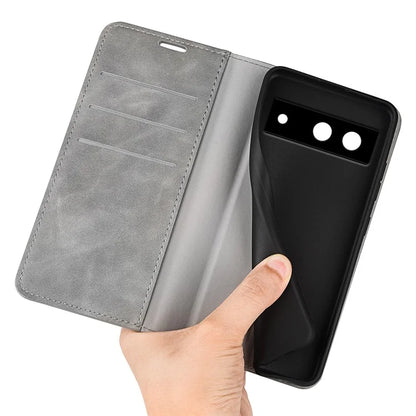 For Google Pixel 8a Case Shockproof Phone Case Skin-Touch PU Leather Flip Cover