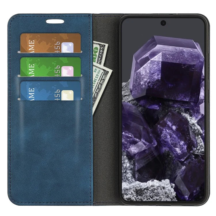 For Google Pixel 8a Case Shockproof Phone Case Skin-Touch PU Leather Flip Cover
