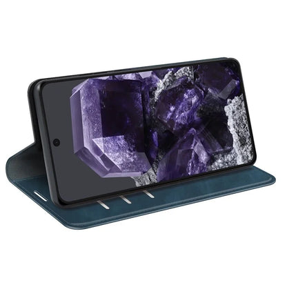 For Google Pixel 8a Case Shockproof Phone Case Skin-Touch PU Leather Flip Cover