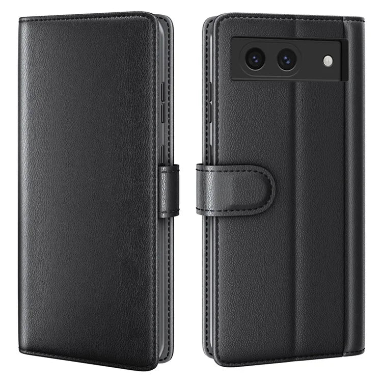 For Google Pixel 8a Case Genuine Split Leather Stand Wallet Folio Cover