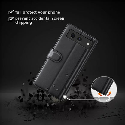 For Google Pixel 8a Case Genuine Split Leather Stand Wallet Folio Cover
