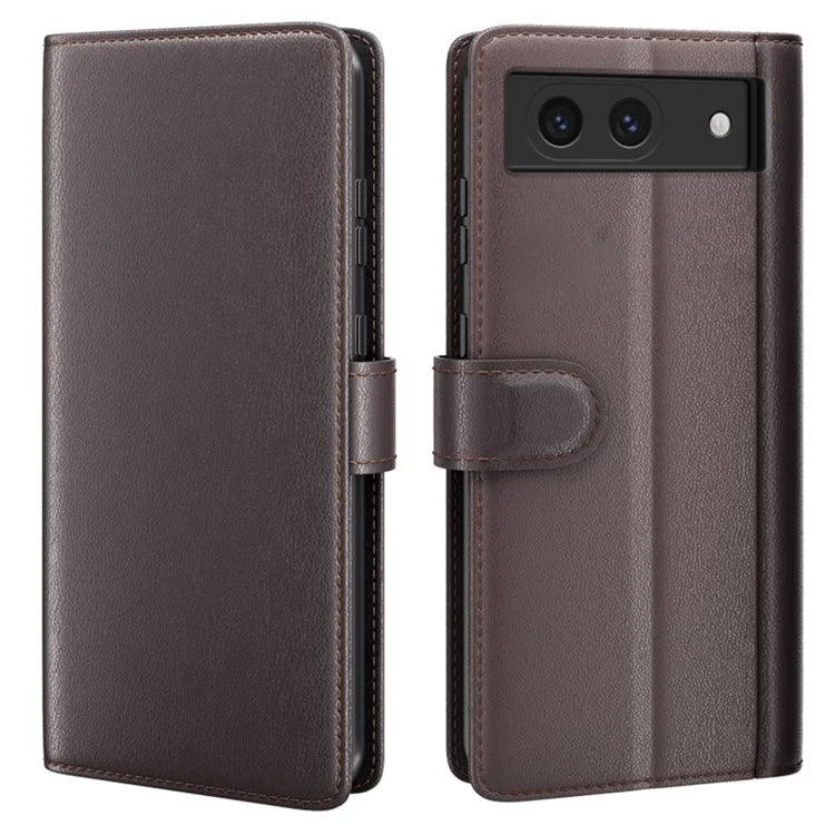 For Google Pixel 8a Case Genuine Split Leather Stand Wallet Folio Cover