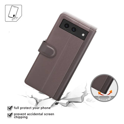 For Google Pixel 8a Case Genuine Split Leather Stand Wallet Folio Cover