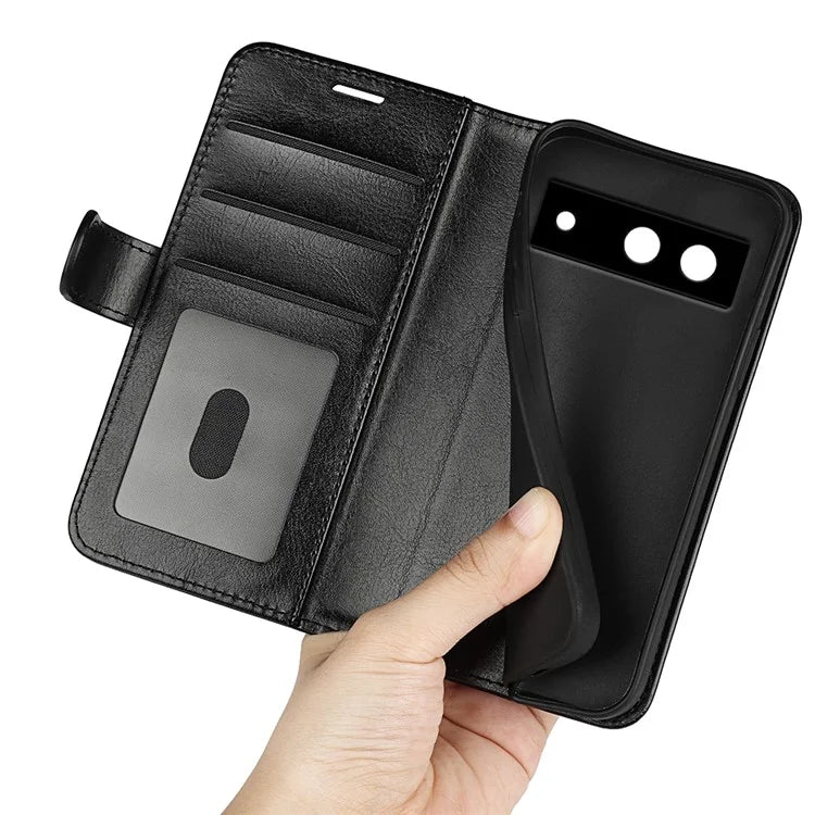 For Google Pixel 8a Case Anti-Dust Crazy Horse Texture Wallet Phone Case PU Leather Flip Cover