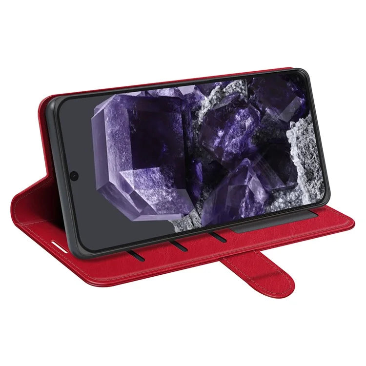 For Google Pixel 8a Case Anti-Dust Crazy Horse Texture Wallet Phone Case PU Leather Flip Cover