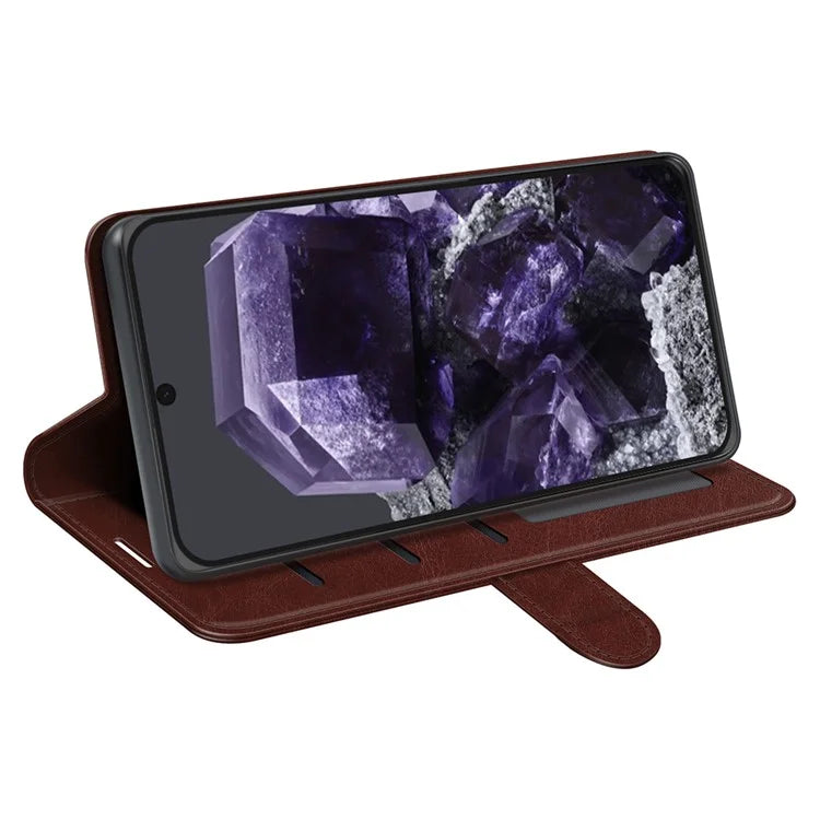 For Google Pixel 8a Case Anti-Dust Crazy Horse Texture Wallet Phone Case PU Leather Flip Cover