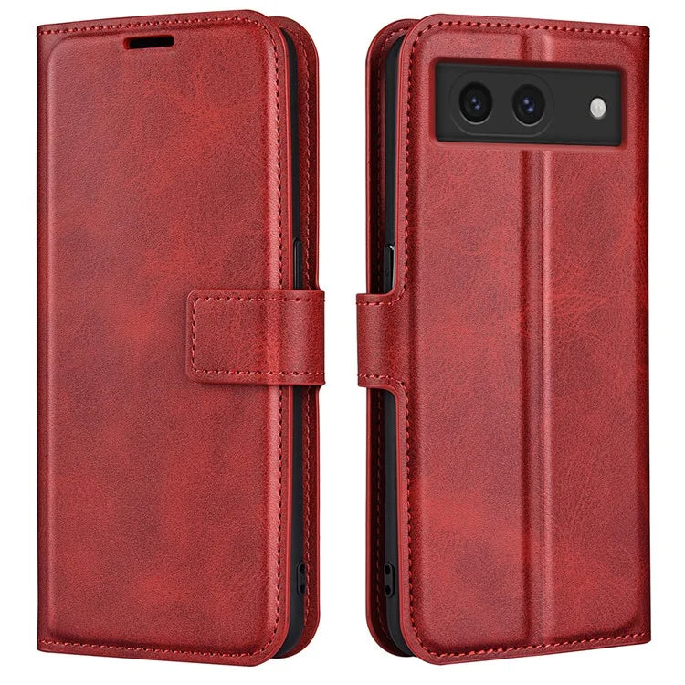 For Google Pixel 8a Wallet Phone Case Calf Texture PU Leather Protective Phone Cover