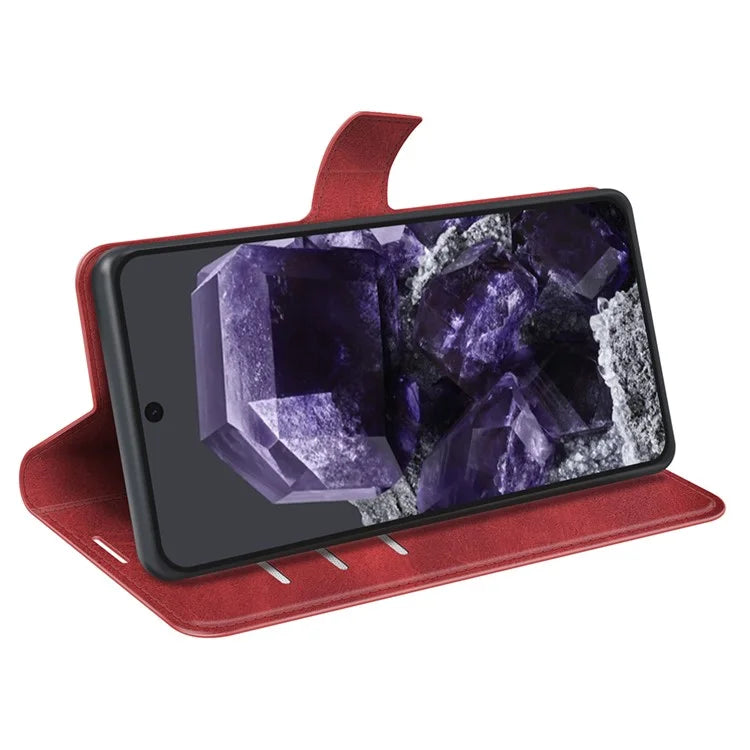 For Google Pixel 8a Wallet Phone Case Calf Texture PU Leather Protective Phone Cover