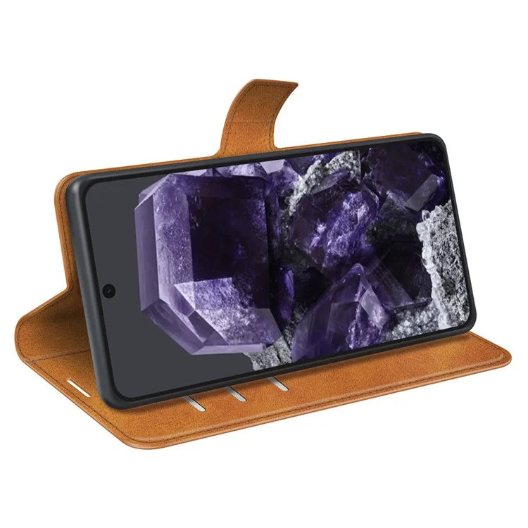 For Google Pixel 8a Wallet Phone Case Calf Texture PU Leather Protective Phone Cover
