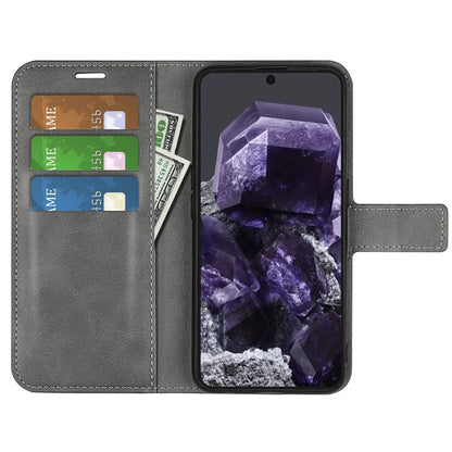 For Google Pixel 8a Wallet Phone Case Calf Texture PU Leather Protective Phone Cover