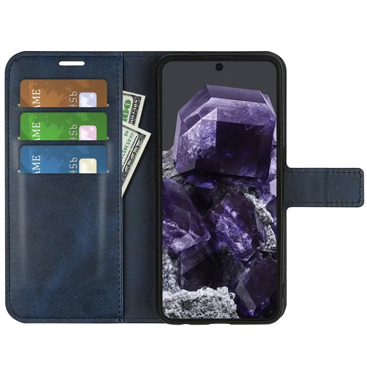 For Google Pixel 8a Wallet Phone Case Calf Texture PU Leather Protective Phone Cover