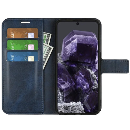 For Google Pixel 8a Wallet Phone Case Calf Texture PU Leather Protective Phone Cover