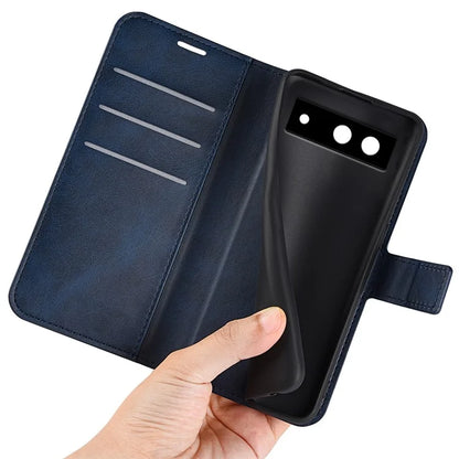 For Google Pixel 8a Wallet Phone Case Calf Texture PU Leather Protective Phone Cover
