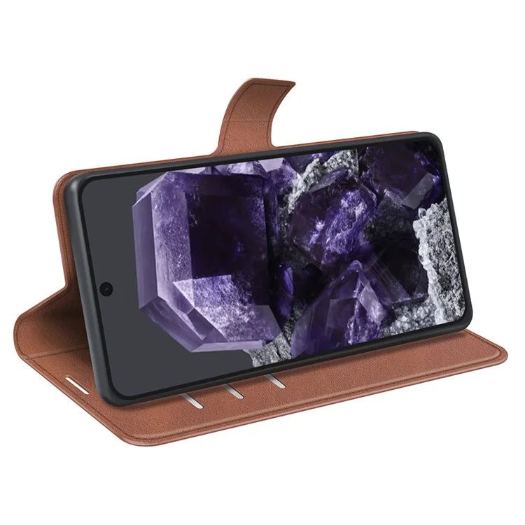For Google Pixel 8a Wallet Phone Case Calf Texture PU Leather Protective Phone Cover