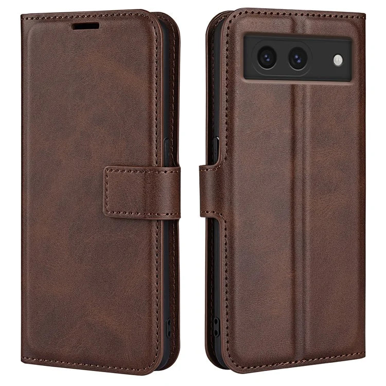 For Google Pixel 8a Wallet Phone Case Calf Texture PU Leather Protective Phone Cover