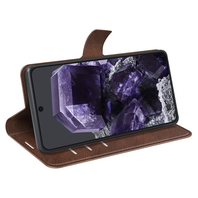 For Google Pixel 8a Wallet Phone Case Calf Texture PU Leather Protective Phone Cover