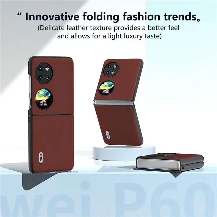 ABEEL For Huawei Pocket 2 Phone Case Genuine Cow Leather Soft Silky Feeling Cover