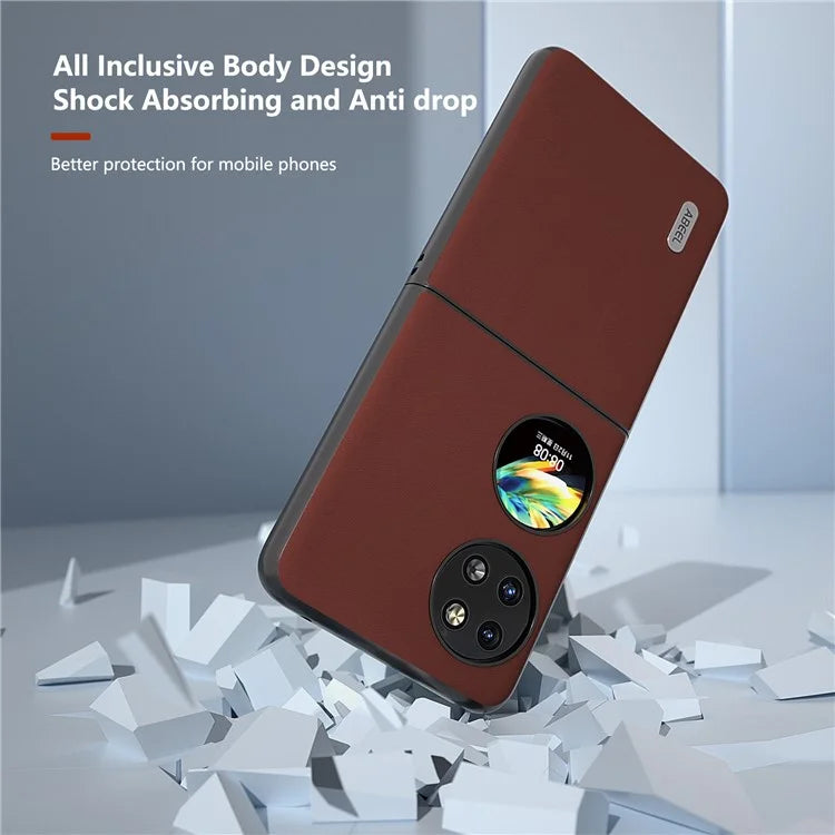 ABEEL For Huawei Pocket 2 Phone Case Genuine Cow Leather Soft Silky Feeling Cover