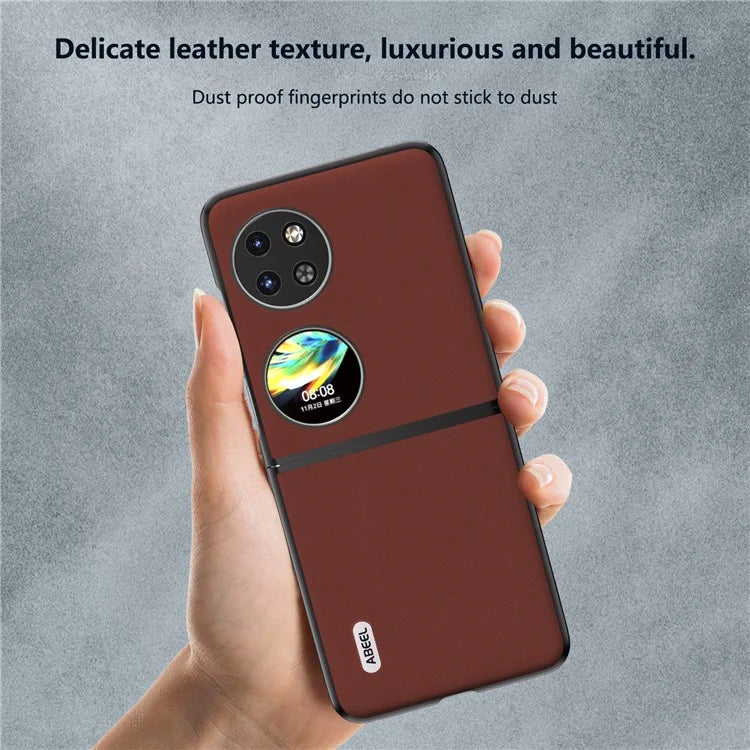 ABEEL For Huawei Pocket 2 Phone Case Genuine Cow Leather Soft Silky Feeling Cover