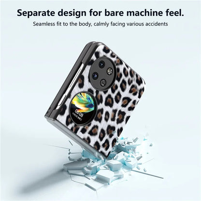 ABEEL For Huawei Pocket 2 Phone Case PU Leather Leopard Pattern Back Cover