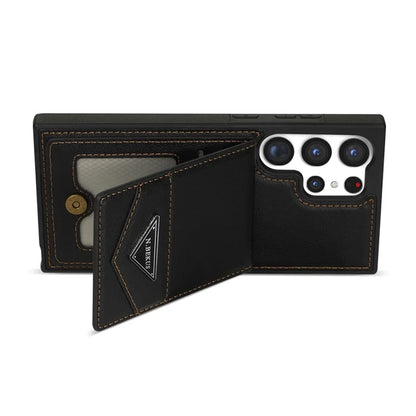N.BEKUS For Samsung Galaxy S24 Ultra Case Leather+TPU  Vertical Flip Card Holder Cover