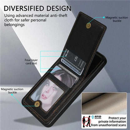 N.BEKUS For Samsung Galaxy S24 Ultra Case Leather+TPU  Vertical Flip Card Holder Cover