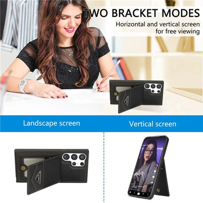 N.BEKUS For Samsung Galaxy S24 Ultra Case Leather+TPU  Vertical Flip Card Holder Cover