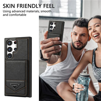 N.BEKUS For Samsung Galaxy S24 Ultra Case Leather+TPU  Vertical Flip Card Holder Cover