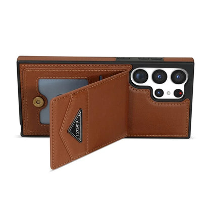 N.BEKUS For Samsung Galaxy S24 Ultra Case Leather+TPU  Vertical Flip Card Holder Cover