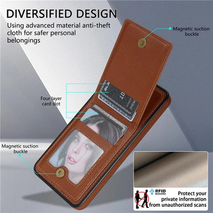 N.BEKUS For Samsung Galaxy S24 Ultra Case Leather+TPU  Vertical Flip Card Holder Cover
