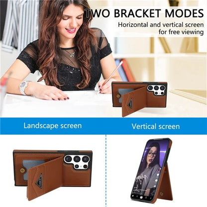 N.BEKUS For Samsung Galaxy S24 Ultra Case Leather+TPU  Vertical Flip Card Holder Cover