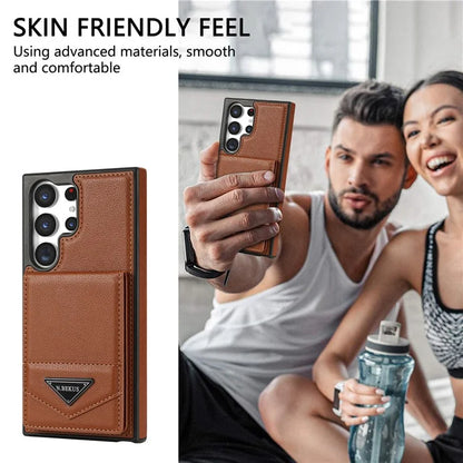 N.BEKUS For Samsung Galaxy S24 Ultra Case Leather+TPU  Vertical Flip Card Holder Cover