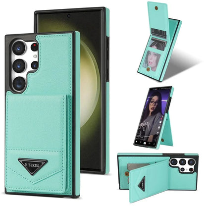 N.BEKUS For Samsung Galaxy S24 Ultra Case Leather+TPU  Vertical Flip Card Holder Cover
