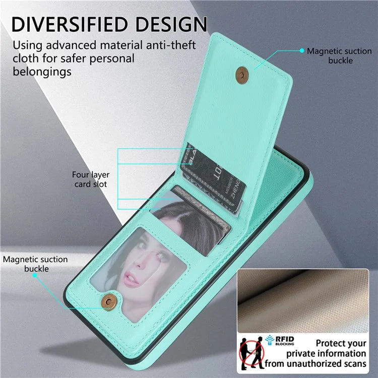 N.BEKUS For Samsung Galaxy S24 Ultra Case Leather+TPU  Vertical Flip Card Holder Cover