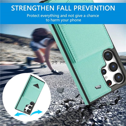 N.BEKUS For Samsung Galaxy S24 Ultra Case Leather+TPU  Vertical Flip Card Holder Cover