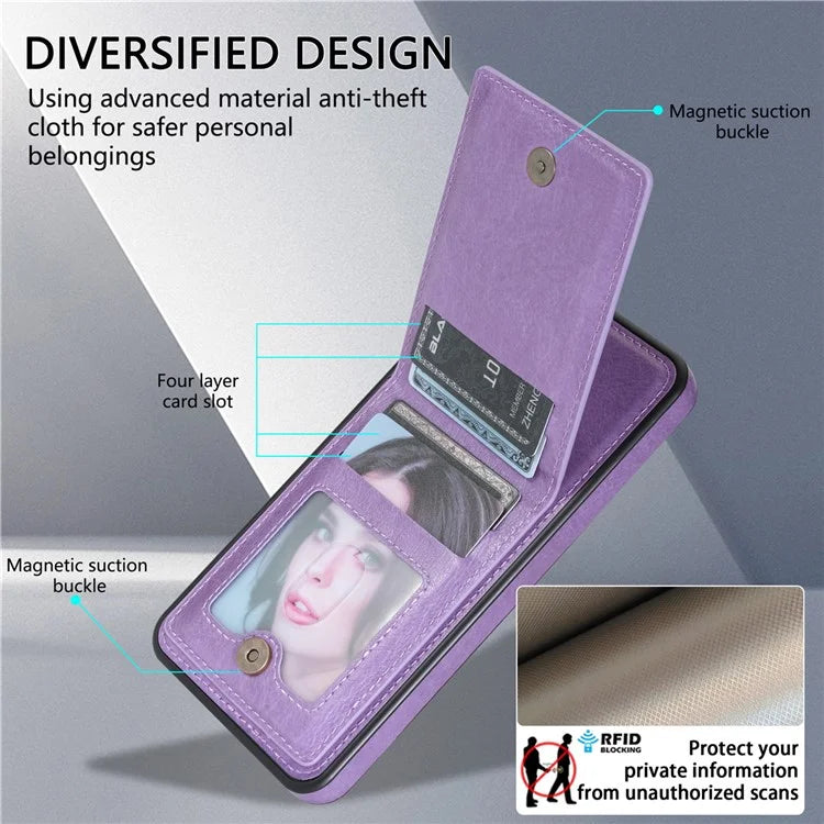 N.BEKUS For Samsung Galaxy S24 Ultra Case Leather+TPU  Vertical Flip Card Holder Cover