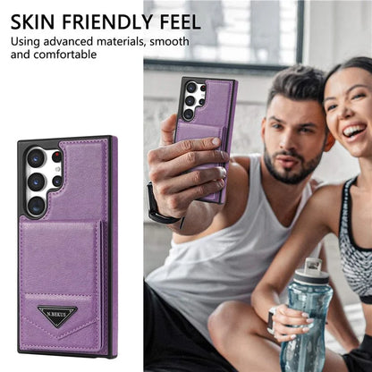 N.BEKUS For Samsung Galaxy S24 Ultra Case Leather+TPU  Vertical Flip Card Holder Cover
