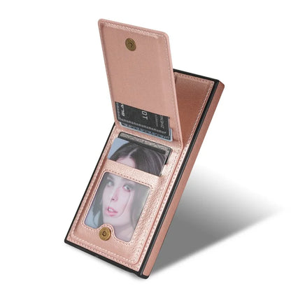 N.BEKUS For Samsung Galaxy S24 Ultra Case Leather+TPU  Vertical Flip Card Holder Cover
