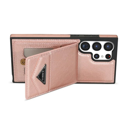 N.BEKUS For Samsung Galaxy S24 Ultra Case Leather+TPU  Vertical Flip Card Holder Cover