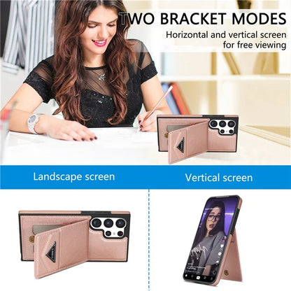 N.BEKUS For Samsung Galaxy S24 Ultra Case Leather+TPU  Vertical Flip Card Holder Cover