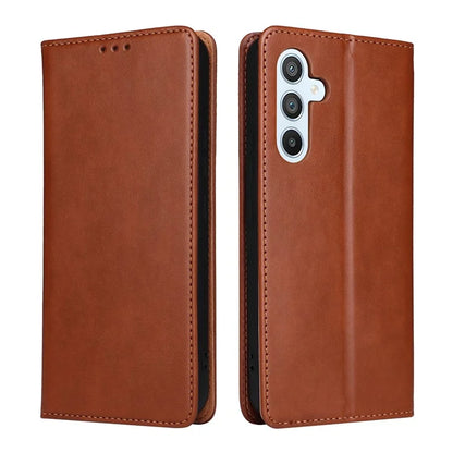 FIERRE SHANN For Samsung Galaxy S23 FE Magnetic Case PU Leather Shockproof Phone Protector