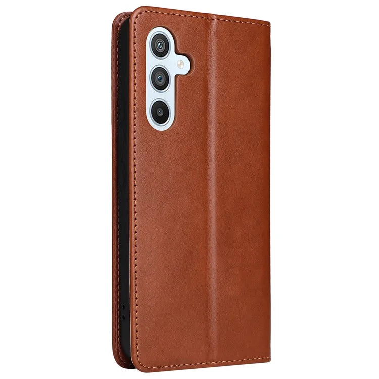 FIERRE SHANN For Samsung Galaxy S23 FE Magnetic Case PU Leather Shockproof Phone Protector
