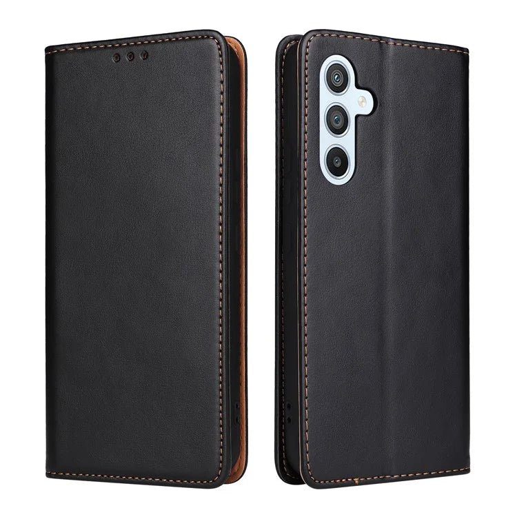 FIERRE SHANN For Samsung Galaxy S23 FE Magnetic Case PU Leather Shockproof Phone Protector
