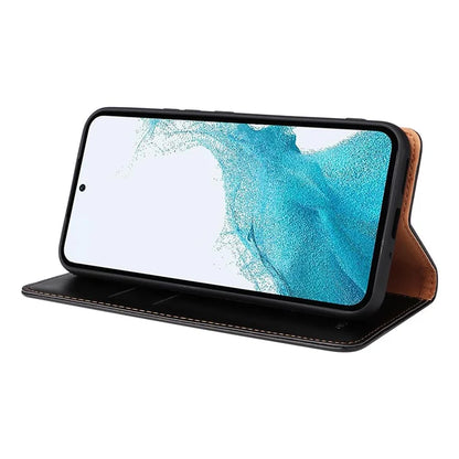 FIERRE SHANN For Samsung Galaxy S23 FE Magnetic Case PU Leather Shockproof Phone Protector